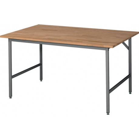 Table de travail l1500xP1000xH800-850mm plateau trav.hêtre massif. épaiss.25 mm 