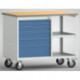 Etabli PW700 L885xP700xH805mm hêtre multipl. gris clair/bleu brillant 6 tiroirs