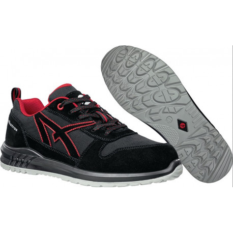 Chaussure de travail CLIFTON ST LOW pointure 40 noire/rouge cuir velours hydroph 