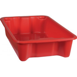 Bac gerbable-emboîtable PP rouge L590xl380xH135mm 