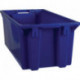 Bac gerbable-emboîtable PP bleu L800 x l400 x H300mm 