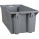 Bac gerbable-emboîtable PP gris L800 x l400 x H300mm 