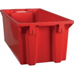 Bac gerbable-emboîtable PP rouge L800 x l400 x H300mm 