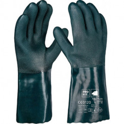 Gant protection ctre produits chimiques Pirat taille 10 vert PVC EN 388. EN ISO (Par 12)