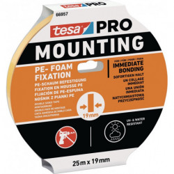 Bande adhésive de montage Mounting PRO PE-Fixation 66957 blanche longueur 25 m l (Par 16)