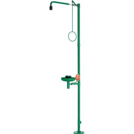 Douche de secours ClassicLine avec douche oculaire avec bassin réc. montage au s 