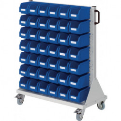 Chariot à roulettes RasterMobil H1230xl1000xP500mm Boîtextaille 42 x taille 6 bl 