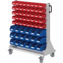 Chariot à roulettes RasterMobil H1230xl1000xP500mm Boîtex.18xtaille6 bleu/40xtai 