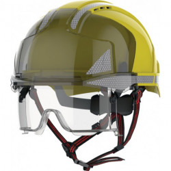 Casque d'escalade industriel EVO® VISTAlens® Dualswitch™ jaune/ABS fumé 