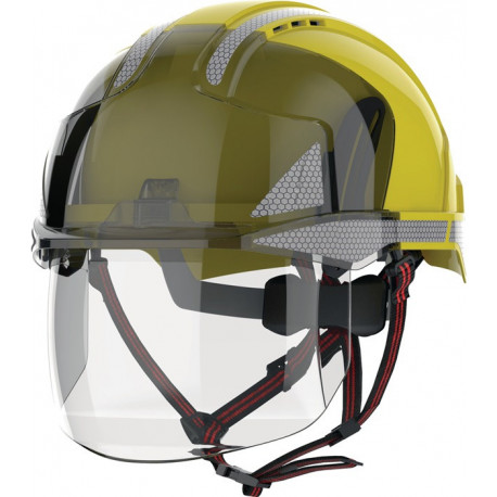 Casque d'escalade industriel EVO® VISTAshield® Dualswitch™ jaune/ABS fumé 