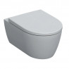 WC à fond creux Geberit iCon Rimfree fermé. Forme avec siège de toilette blanc KT