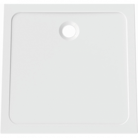 FORMAT DESIGN Mineralguss-Duschwanne weiß. 100x100x3cm. mit Antirutsch