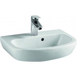 Lavabo FORMAT Pro 50x38cm. blanc. 1 trou robinetterie. avec débordement
