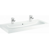 Lavabo FORMAT design 120 x 48.5 cm. blanc. sans trou robinettrie. avec débordement