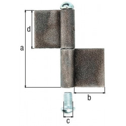 Charnière Typ K04 2 unités soudures unités.z. sur tête ronde brute STA 160/50/16/80mm GAH