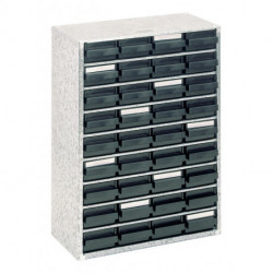 Casier de rangement pour petites pièces B.306xT.150xH.417mm avec 36 tiroirs ESD Stahlmagazin 936-01