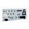 Jeu de crochets à outils avec panneaux perforés Panneau mural à outils x 2 + 28 clips 2 panneaux perforés avec 28 crochets à outils assortis L.1040xH.440mm RAACO