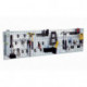 Jeu de crochets à outils avec panneaux perforés Panneau mural à outils x 3 + 44 clips 3 panneaux perforés avec 44 crochets à outils assortis L.1560xH.440mm RAACO