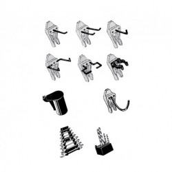 Jeu de crochets pour outils Clip Mix 53 assortis 53 pièces. a. acier et POM pour le numéro d'article 795605,795584,795698-699 RAACO