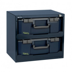 SafeBox 150x2 coffre-fort (équipé) L.451xP.330xH.403mm boîtier en acier avec 2 bacs de tri 871533 avec serrure et rails télescopiques RAACO