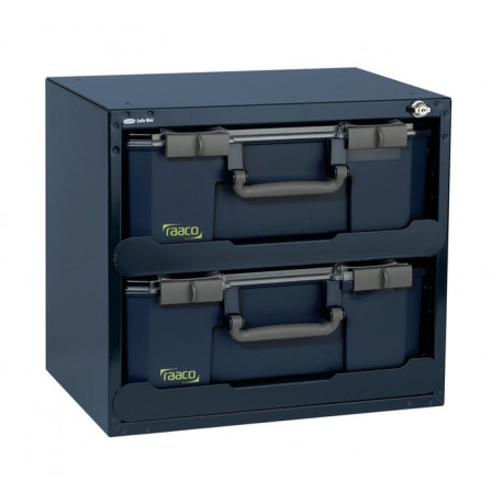 SafeBox 150x2 coffre-fort (équipé) L.451xP.330xH.403mm boîtier en acier avec 2 bacs de tri 871533 avec serrure et rails télescopiques RAACO