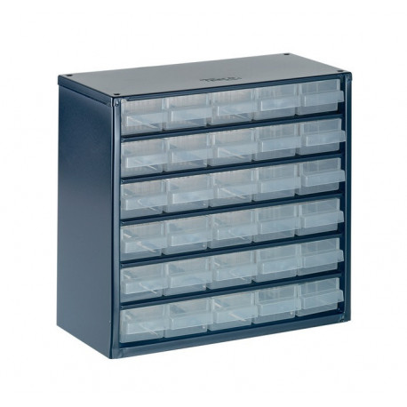 Casier de rangement pour petites pièces - acier 630-00 B.306xT.150xH.283mm 30 tiroirs RAACO