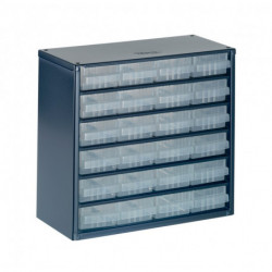 Casier de rangement pour petites pièces acier 624-01 B.306xT.150xH.283mm 24 tiroirs RAACO