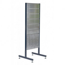 Support double, boîte de présentation d'outils, double support, double support avec 4 trous et 2 plaques à fentes L.571xP.570xH.1600mm des deux côtés pour équiper RAACO