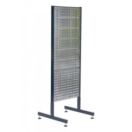 Support double, boîte de présentation d'outils, double support, double support avec 4 trous et 2 plaques à fentes L.571xP.570xH.1600mm des deux côtés pour équiper RAACO