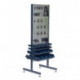 Support double, boîte de présentation d'outils, double support, double support avec 4 trous et 2 plaques à fentes L.571xP.570xH.1600mm des deux côtés pour équiper RAACO