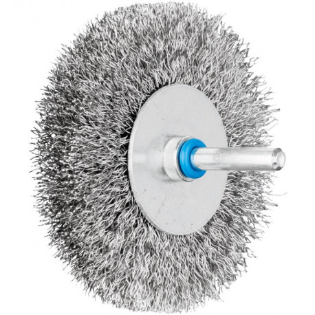 Brosse plate RBU 8015/6 INOX 030 D. 80 mm 6 mm épaisseur de fil 03 mm VA 15 mm