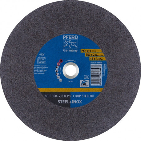 Disque à tronçonner PSF CHOP STEELOX D350x28 mm droit acier/INOX perçage 254 m (Par 10)