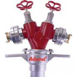 Tube vertical d'hydrante STORZ Alu.DN 80 2xsortie raccord rapide,2 vannes ADMIRAL