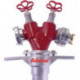 Tube vertical d'hydrante STORZ Alu.DN 80 1xsortie C,1xsortie raccord rapide,2 vannes