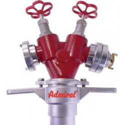 Tube vertical d'hydrante STORZ Alu.DN 80 1xsortie C,1xsortie raccord rapide,2 vannes