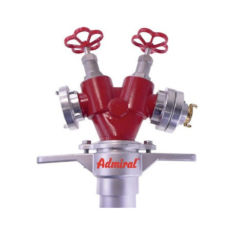 Tube vertical d'hydrante STORZ Alu.DN 80 1xsortie C,1xsortie raccord rapide,2 vannes