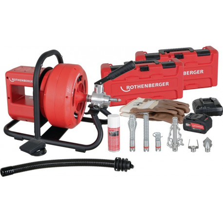 Nettoyeur de tuyaux sans fil RODRUM VarioClean f.Rohr-D.40-100mm 18 V 8 Ah