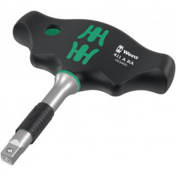 Manche tournevis 411 A RA dimension transversale 1/4 pouce Z.80 L.110mm alliage WS WERA (Par 2)