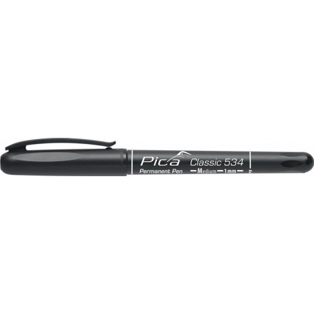 Marqueur permanent Pica CLASSIC trait noir B.1mm pointe conique PICA (Par 10)
