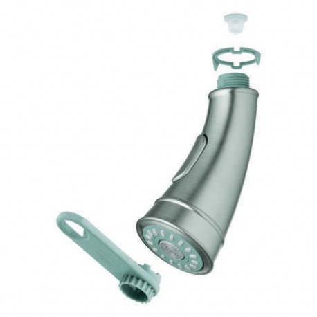 Douchette extractible 46890 acier/gris