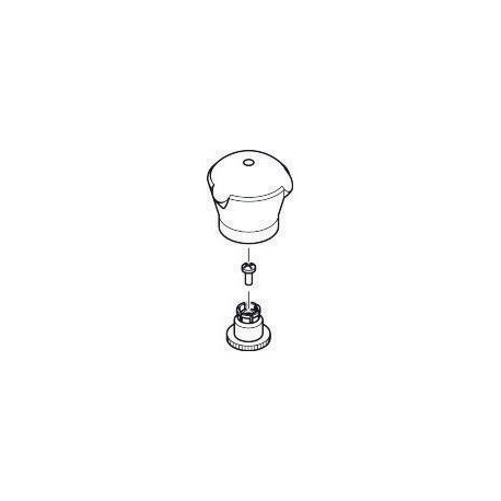 Poignée eau chaude Axor Mondaro 2G WT bras blanc / look or