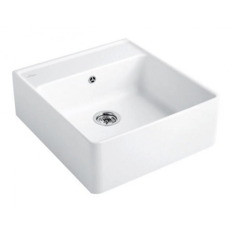 Evier Tradition (1 cuve), Modules, 595 x 220 x 630 mm, Installation sur un meuble sous lavabo ou bien fixé au mur , 1 cuve inclus Vidage manuel, chromé et Set de fixation pour montage sur meuble sous-évier Stone White CeramicPlus