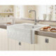 Evier Tradition (1 cuve), Modules, 595 x 220 x 630 mm, Installation sur un meuble sous lavabo ou bien fixé au mur , 1 cuve inclus Vidage manuel, chromé et Set de fixation pour montage sur meuble sous-évier Stone White CeramicPlus