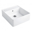 Evier Tradition (1 cuve), Modules, 595 x 220 x 630 mm, Installation sur un meuble sous lavabo ou bien fixé au mur , 1 cuve inclus Vidage automatique et Set de fixation pour montage sur meuble sous-évier Stone White CeramicPlus