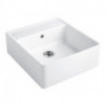 Evier Tradition (1 cuve), Modules, 595 x 220 x 630 mm, Installation sur un meuble sous lavabo ou bien fixé au mur , 1 cuve inclus Vidage automatique et Set de fixation pour montage sur meuble sous-évier Stone White CeramicPlus