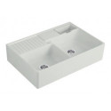 Evier Tradition (2 cuves), Modules, 895 x 220 x 630 mm, Installation sur un meuble sous lavabo ou bien fixé au mur, 2 cuves pouvant être fermées, inclus Vide-sauce transparent, Vidage manuel chromé et Set de fixationSteam
