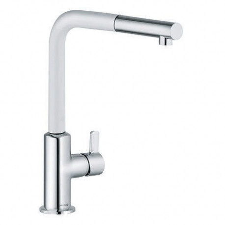 Mitigeur d'évier 408519378 L-INE S ECO chrome / blanc mat bec extractible, levier court KLUDI