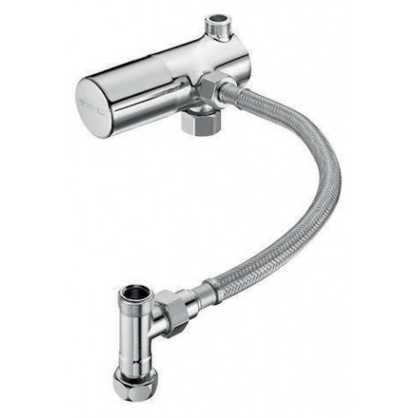 Ensemble thermostatique à vanne d'équerre Ensemble de tuyaux flexibles chromés SCHELL