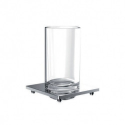 Porte-verre emco liaison pour garde-corps en verre cristal clair. chrome