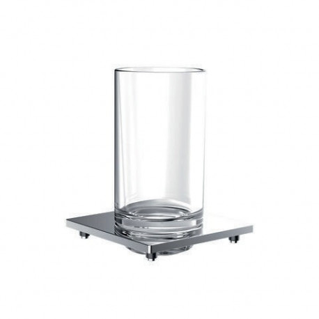 Porte-verre emco liaison pour garde-corps en verre cristal clair. chrome